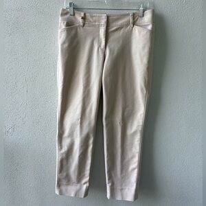 White House Black Market Tan Contour Slim Ankle Pants‎ Size 4R Office Career